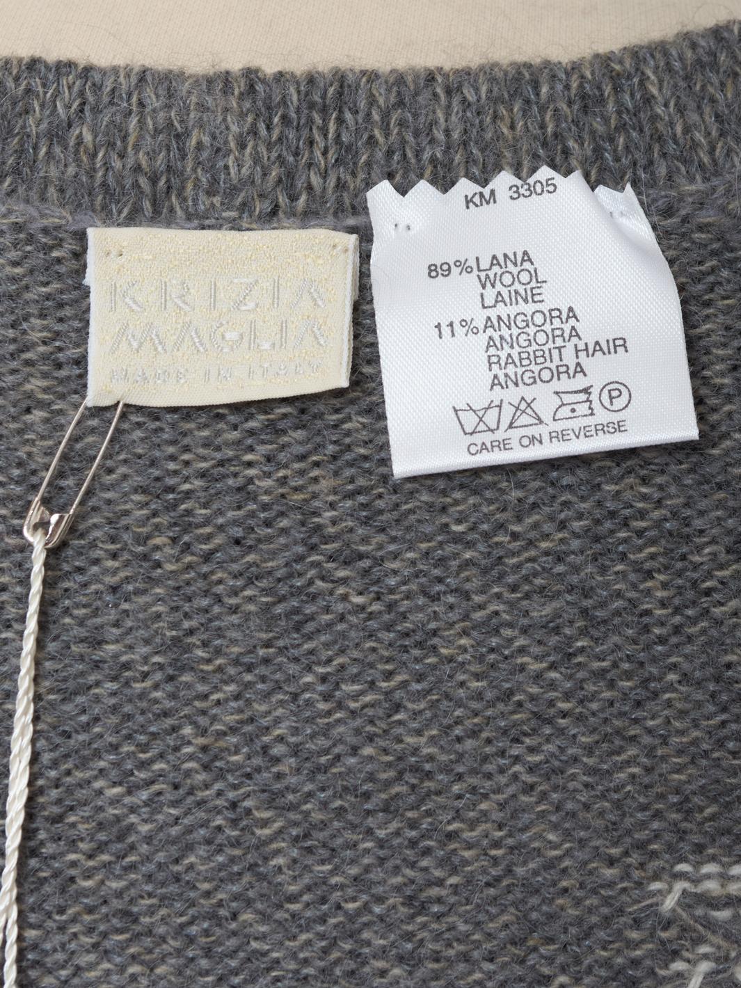 Maglia Krizia Grigio Melange Ricamo Iena