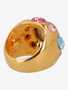Kenneth Jay Lane Ring With Large Polychrome Stones CVR24.1.57  Kenneth Jay Lane 