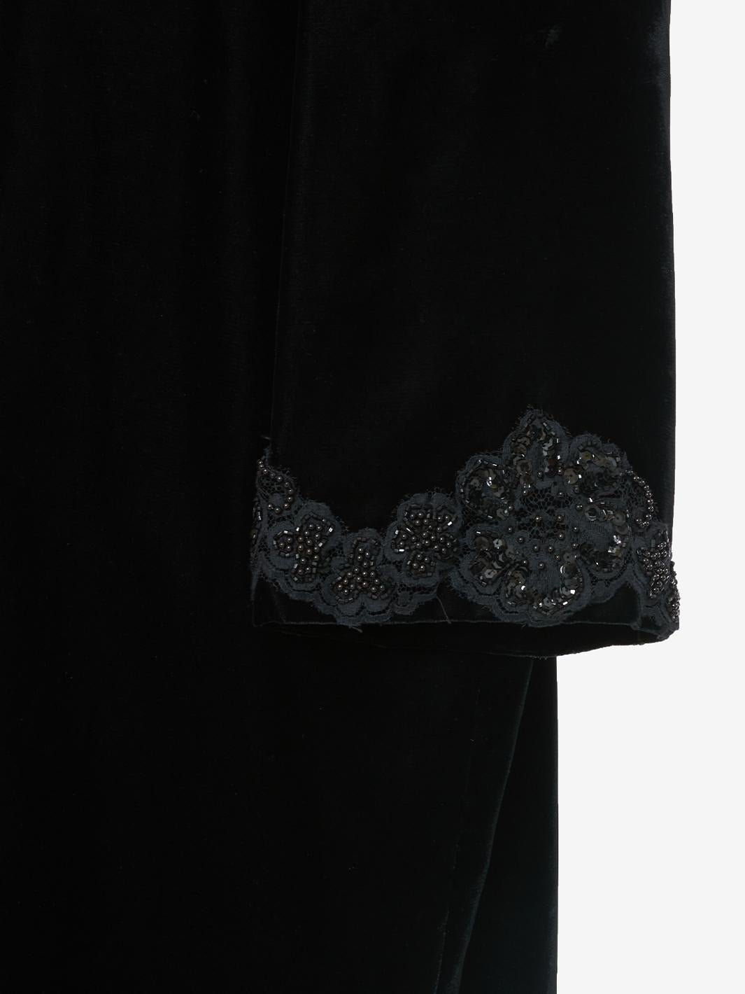 Vicky Tiel Black Velvet Coat