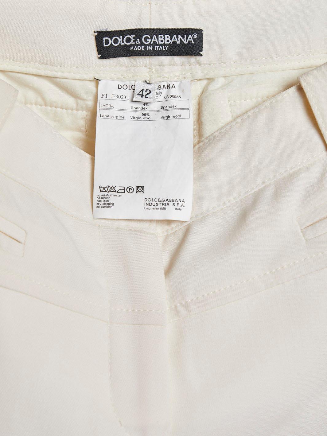 Y2K Dolce&Gabbana pants in cream-coloured wool W2203021  Dolce & Gabbana 
