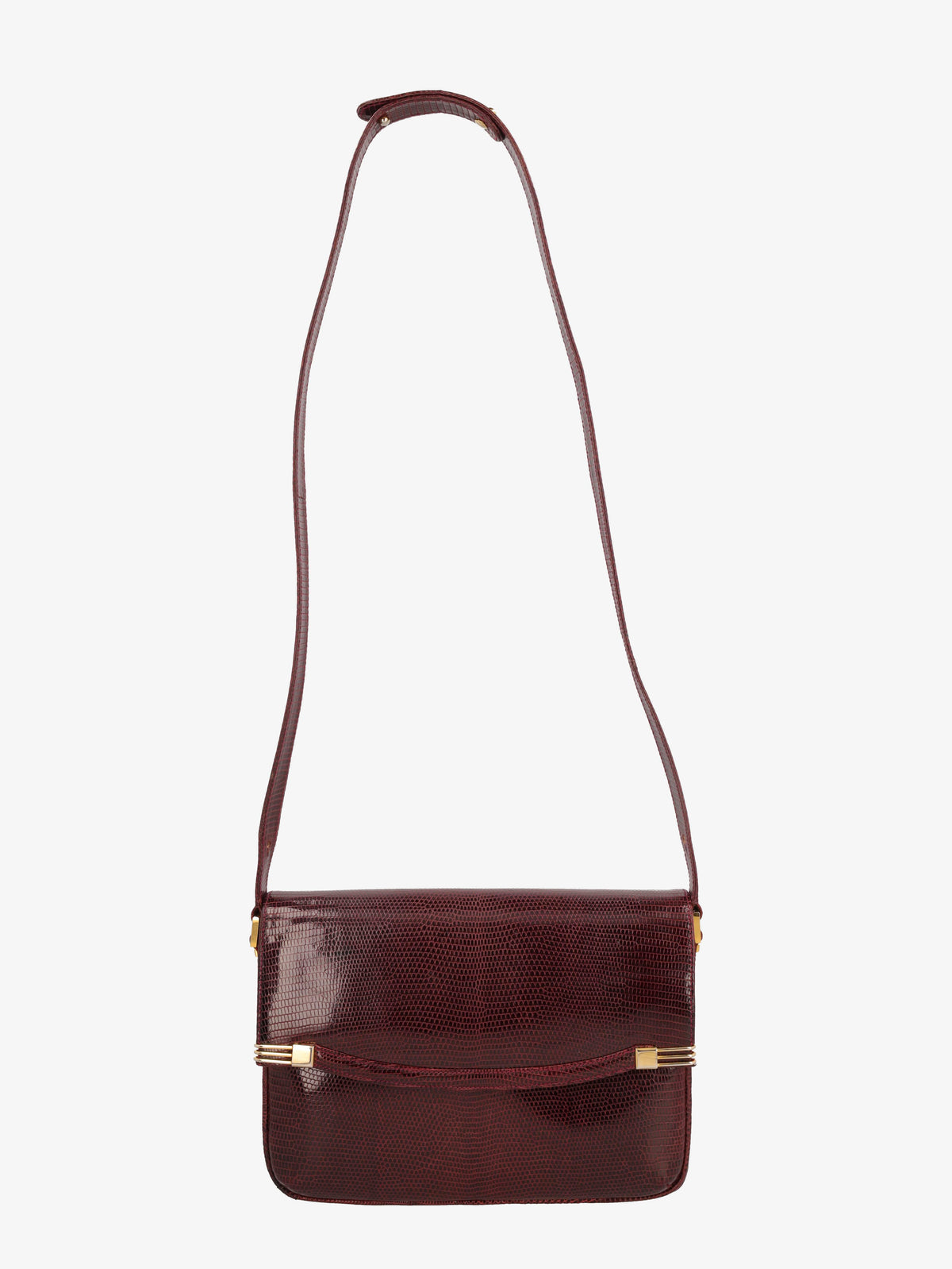 Vintage Burgundy Lizard Shoulder Bag WCV300625.36  Vintage 