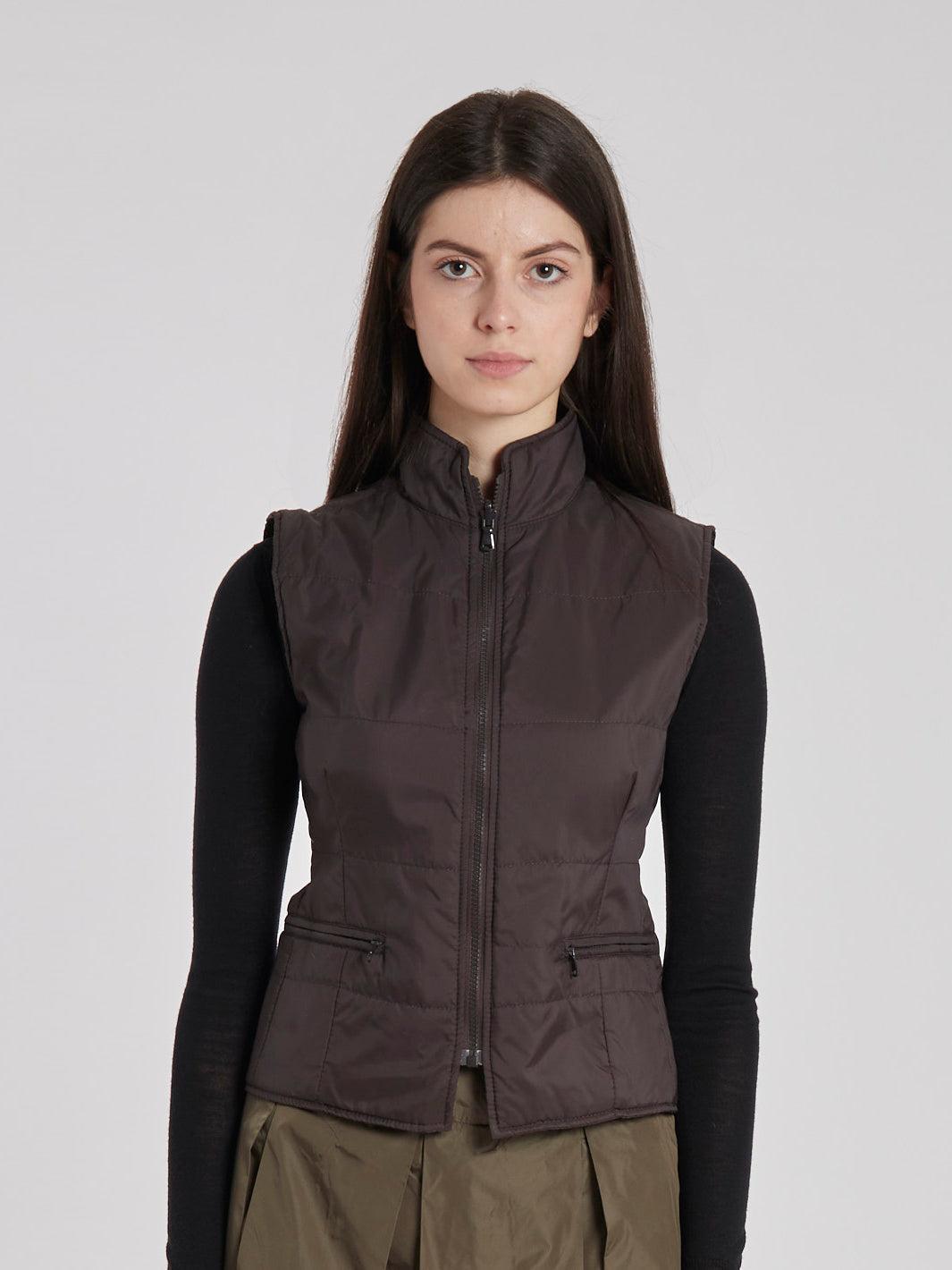 Y2K Fay sleeveless down jacket in dark brown W2202258  Fay 