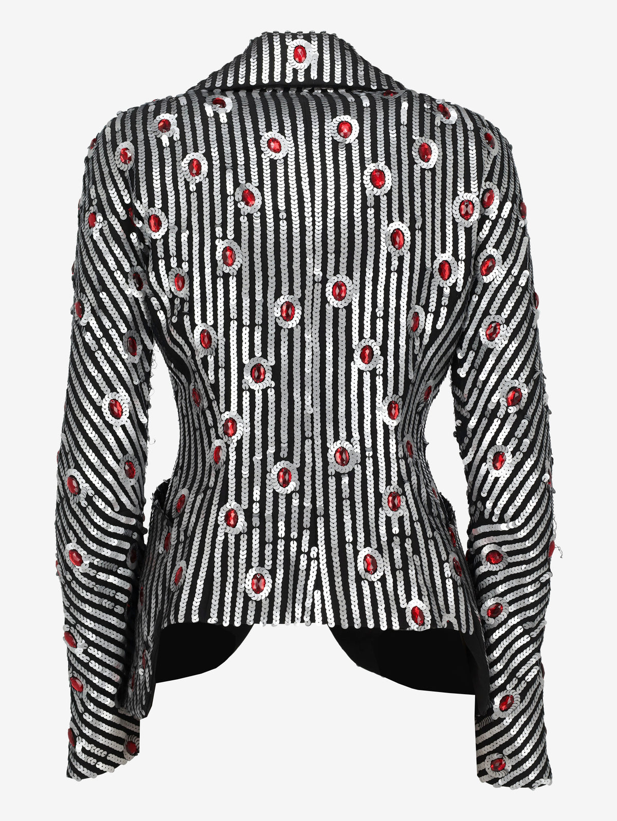 Structured Sequin Stripe Blazer with Ruby Cabochons - Archival Vivienne Westwood AR141  Vivienne Westwood 