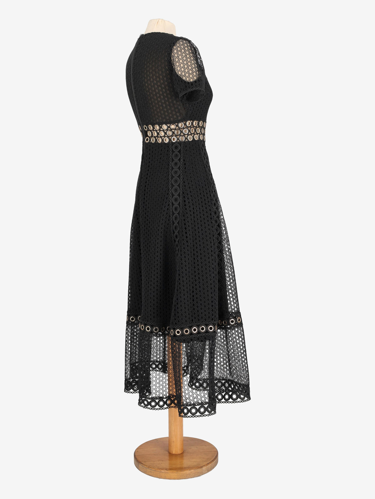 Maje Black Eyelet Lace Midi Dress WCV161224_68  Maje 