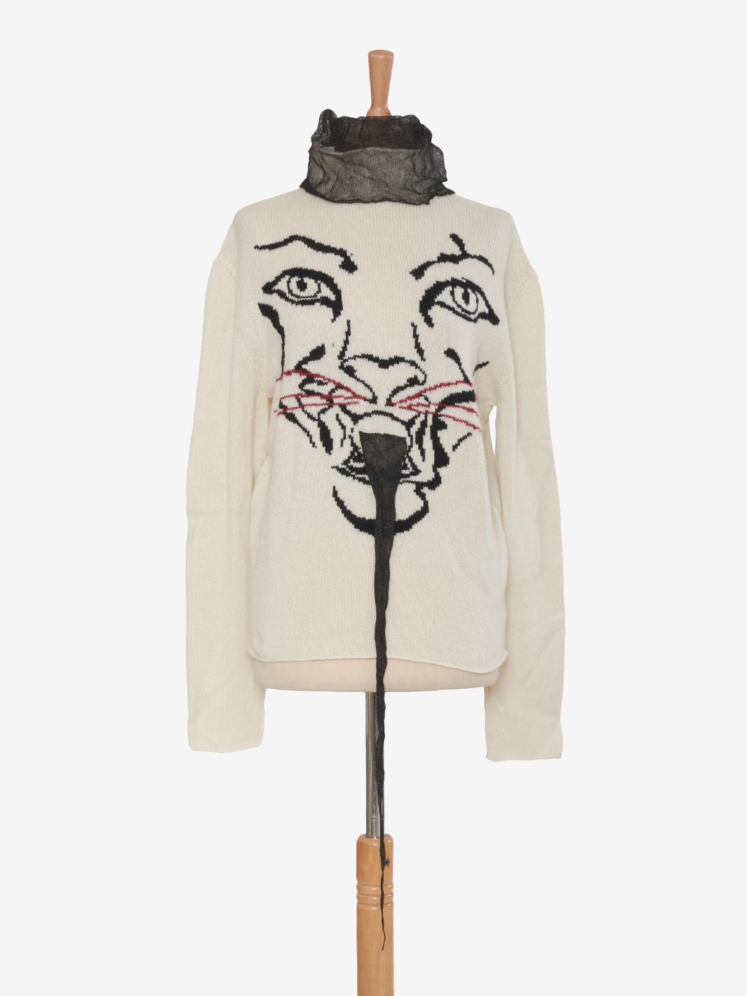 Krizia Sweater with tiger embroidery