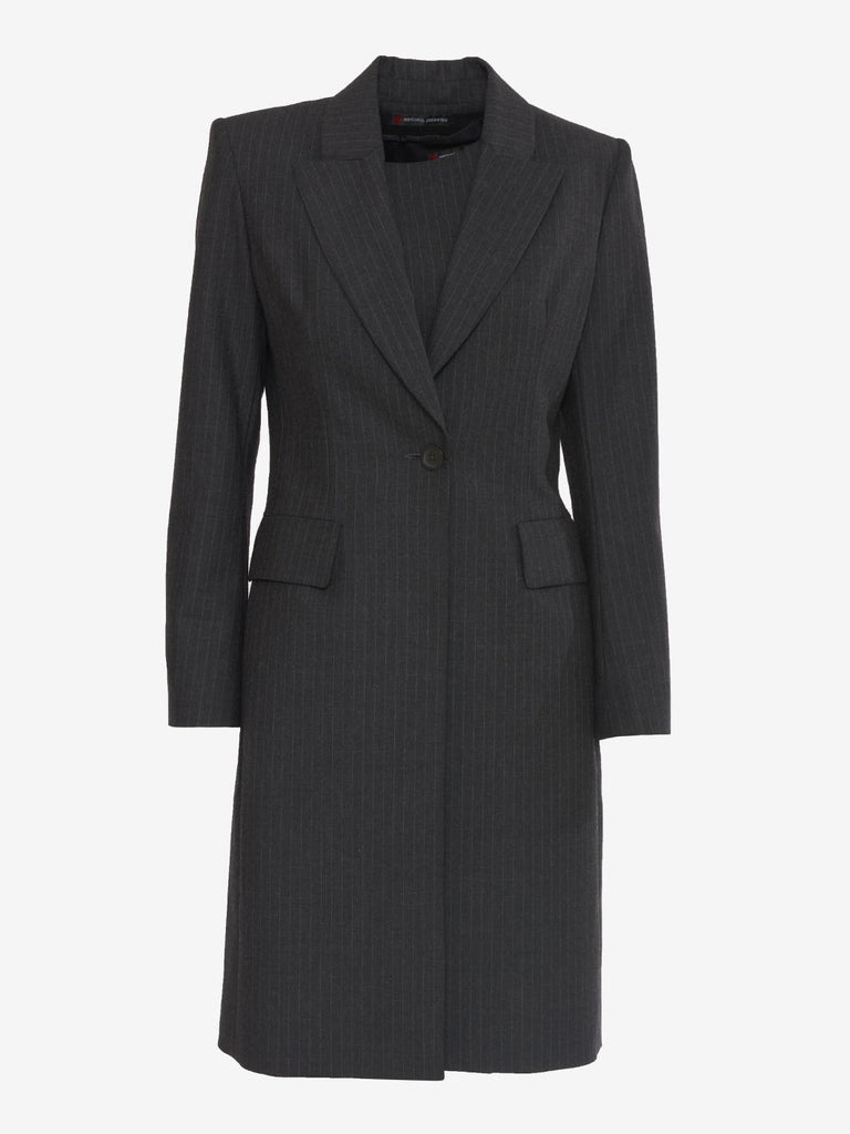 Vintage gray wool pinstripe suit