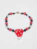 1980s necklace with red and black beads W22033118  Vintage 