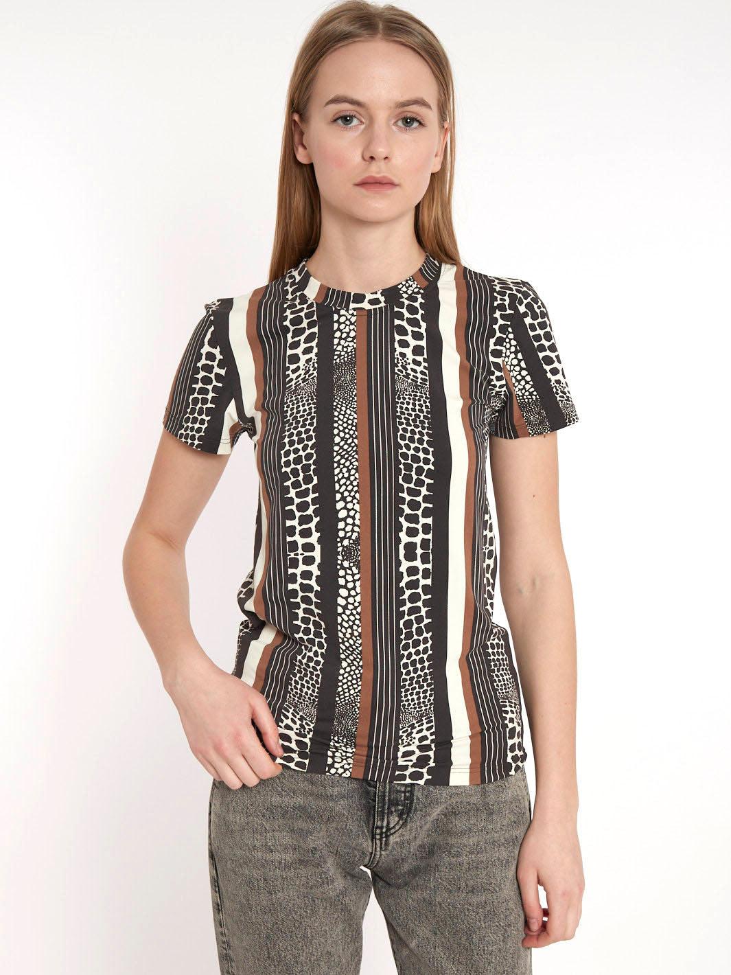 T-shirt intimo Roberto Cavalli anni '90 con mix di fantasie