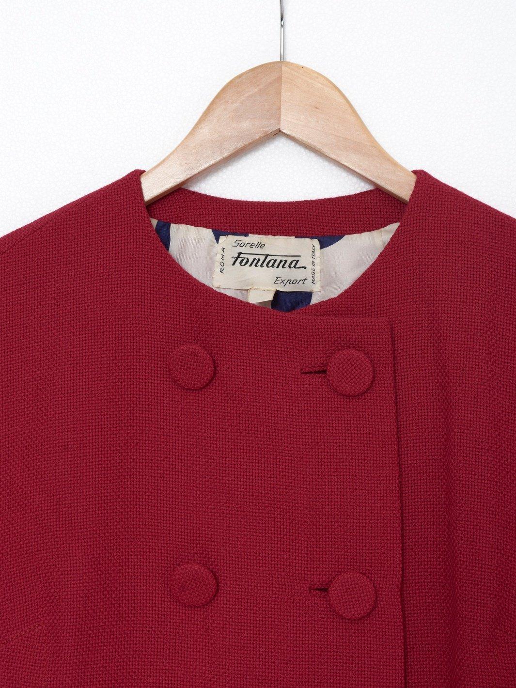 1960s Sorelle Fontana overcoat in red wool W22062103  Sorelle Fontana 