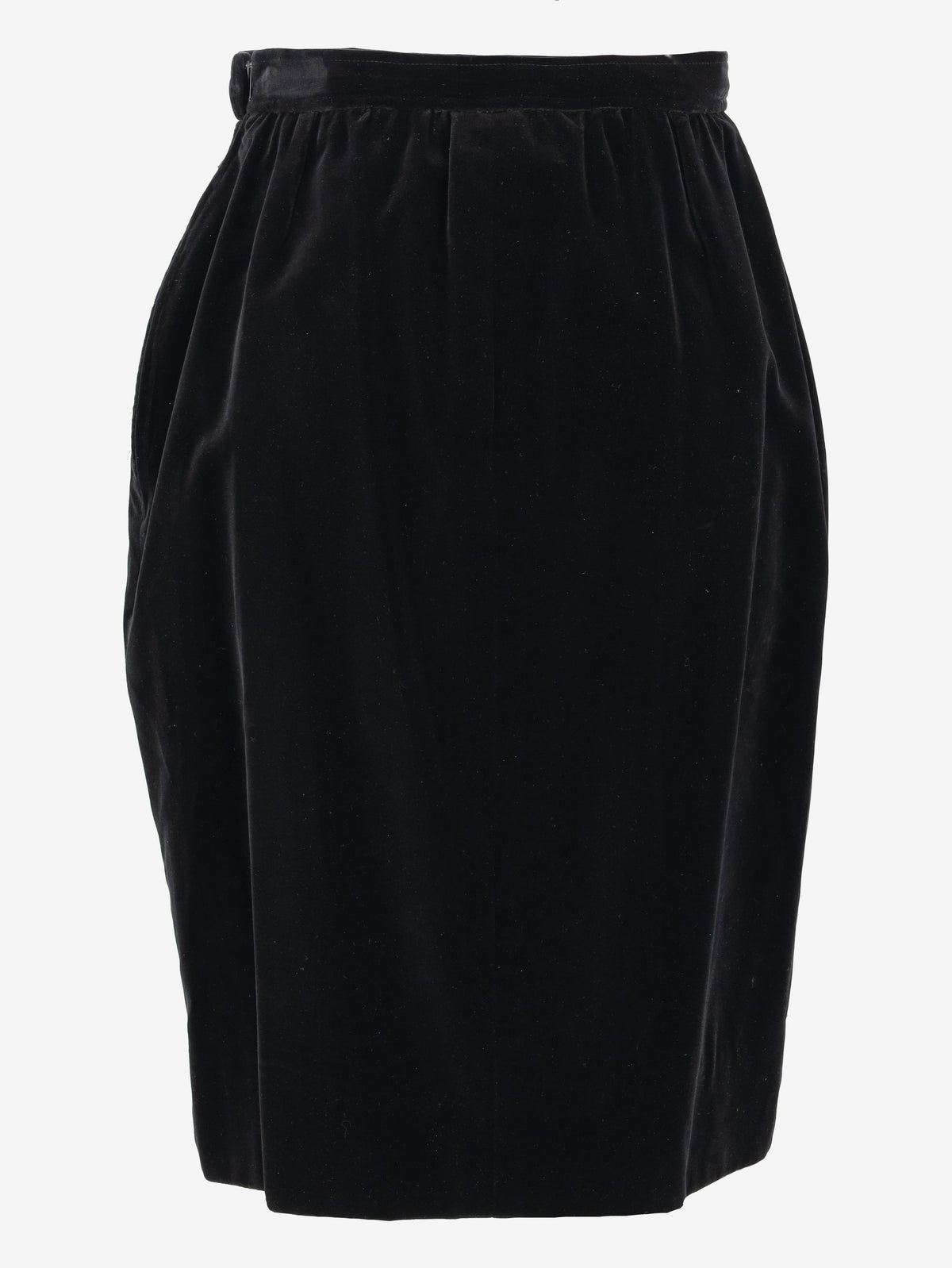 Saint Laurent Black Velvet-Effect Midi Skirt CVM23.117.4  Yves Saint Laurent 