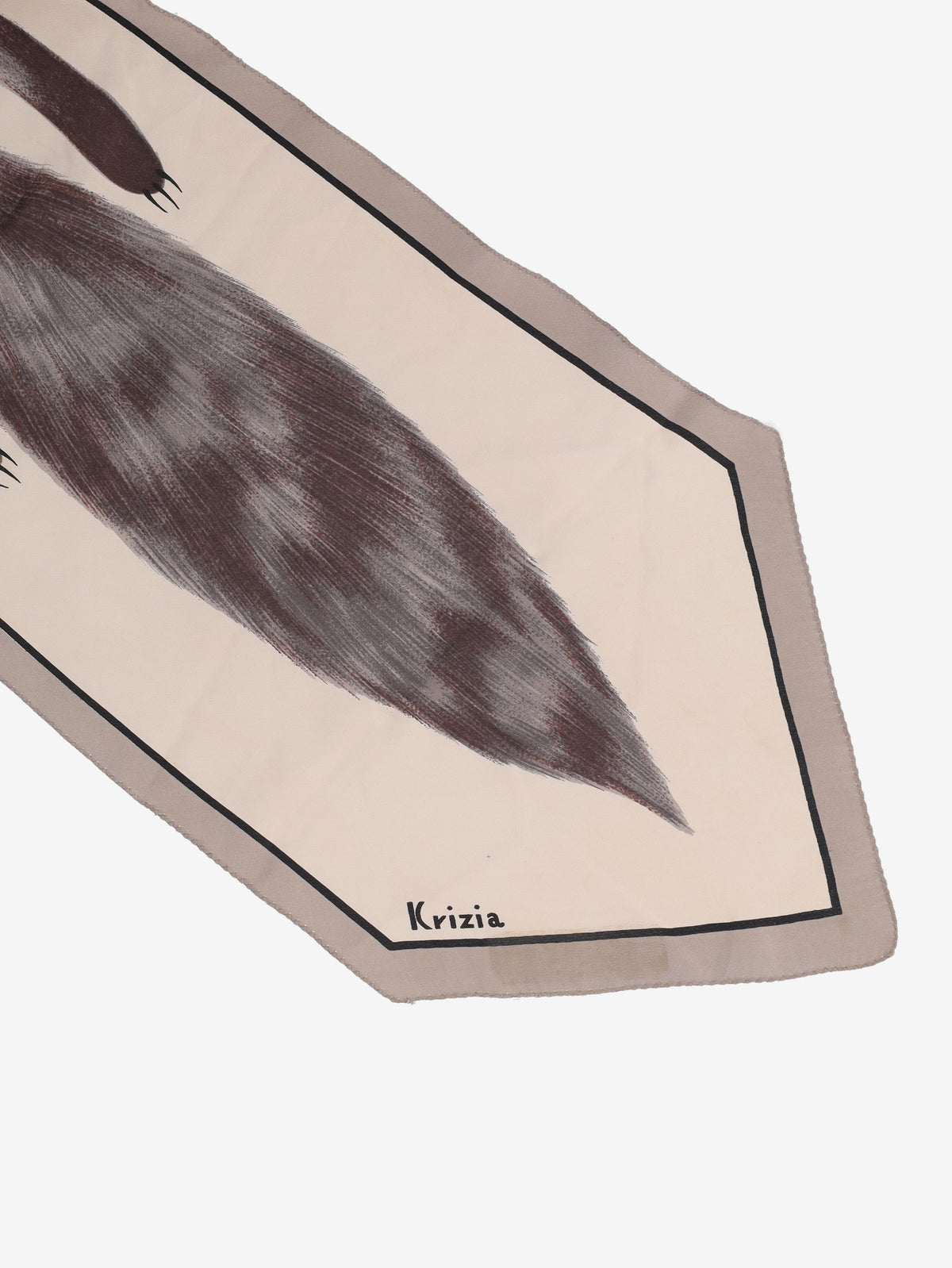 Krizia Trompe-l'Œil Mink Print Scarf W27526.84 . Krizia 