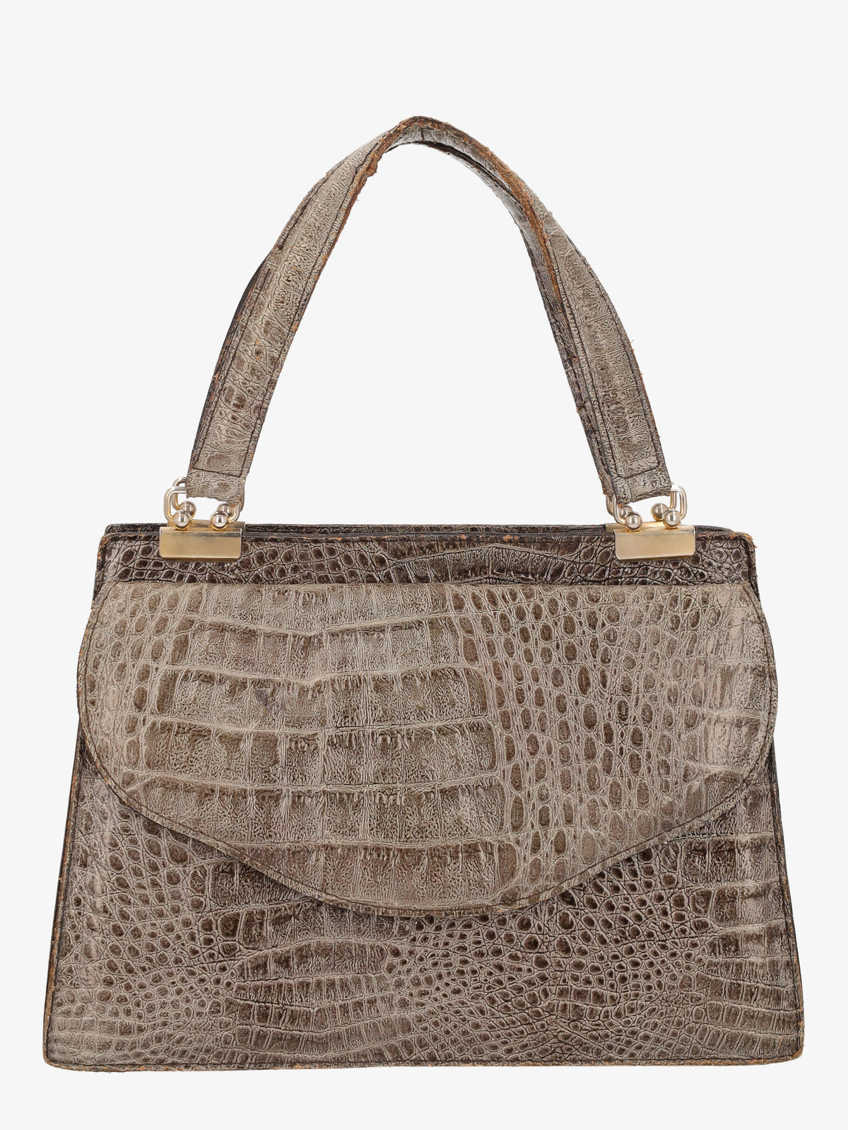 Vintage Grey Leather Handbag W24121234  Vintage 