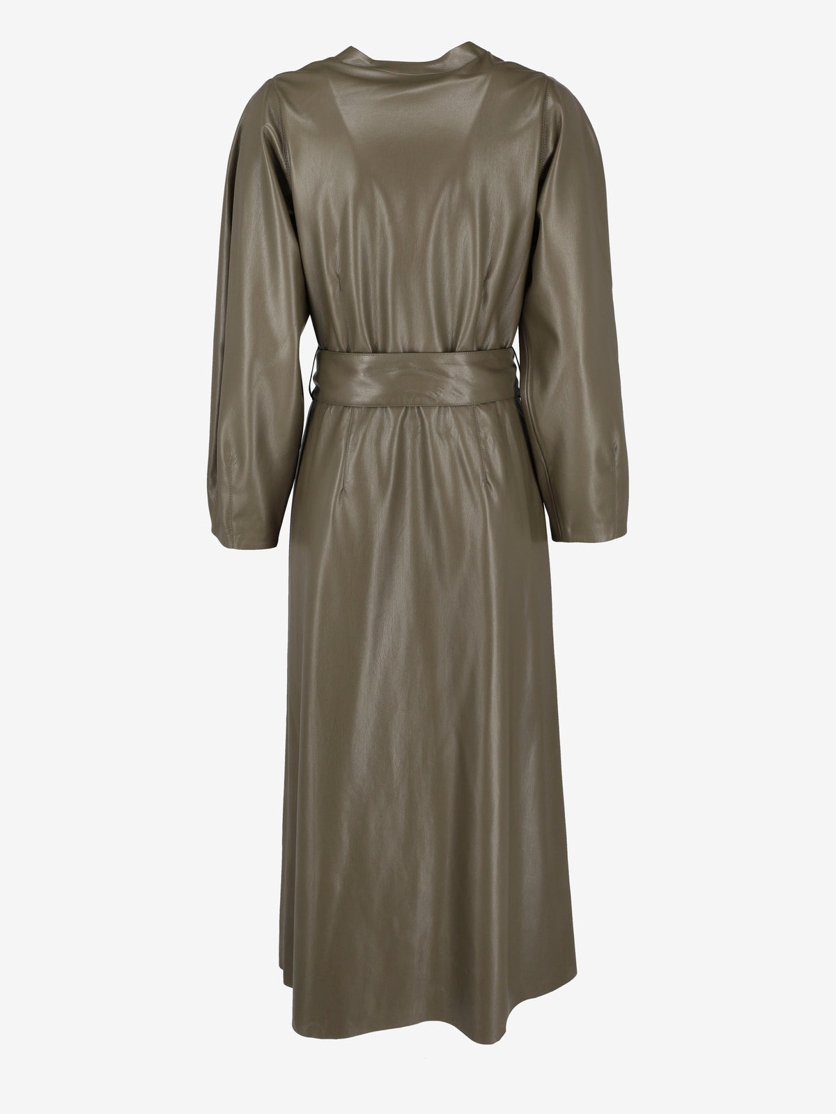 Vintage Soft Faux Leather Dress with Belted Waist W7426.37  Nanushka 