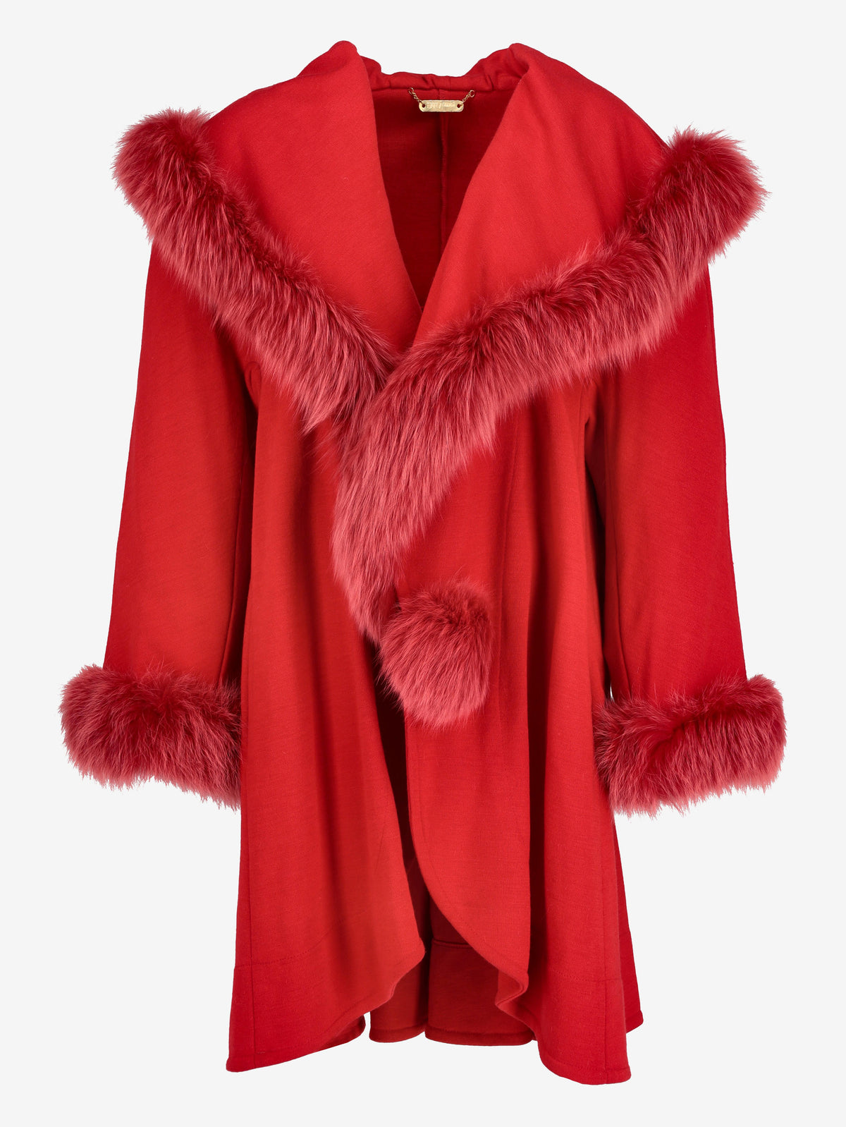 Vintage Red Coat With Fur W2511.115.09  Vintage 