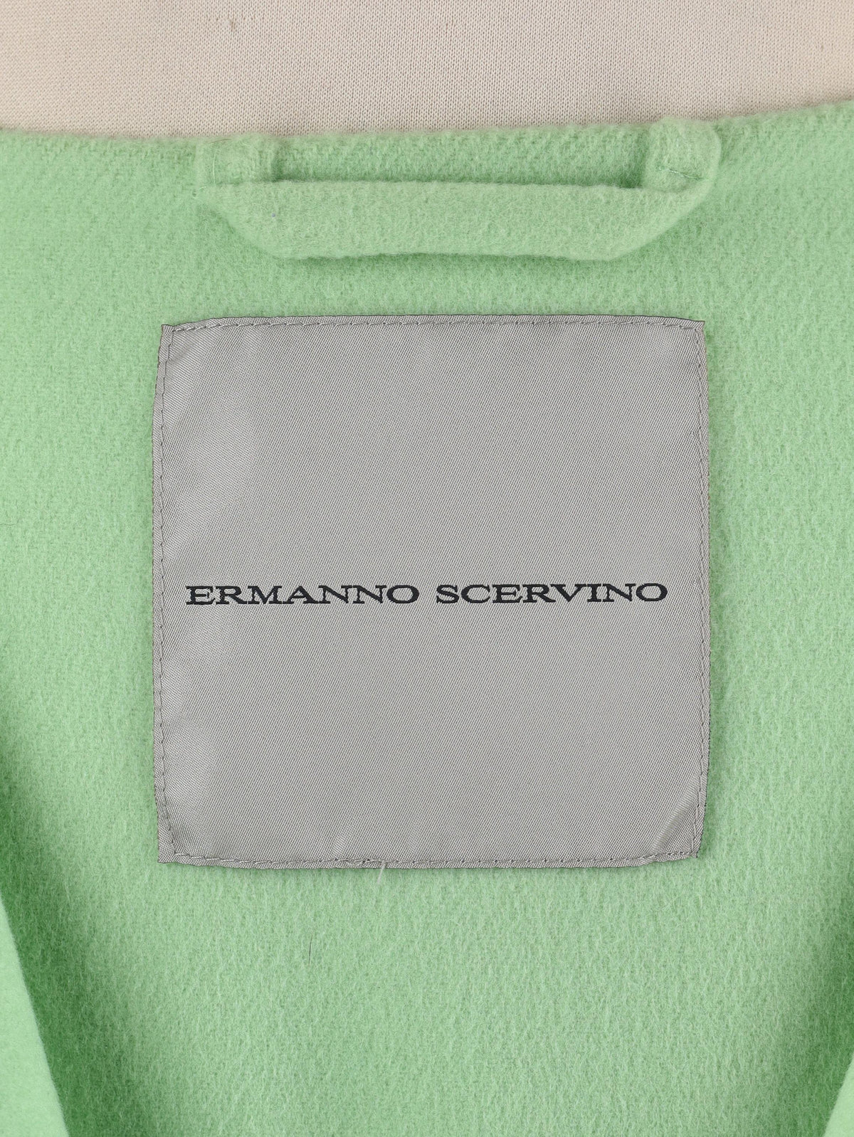 Ermanno Scervino Collarless Wool Coat with Open-Work Details CVM26.6.119  Ermanno Scervino 
