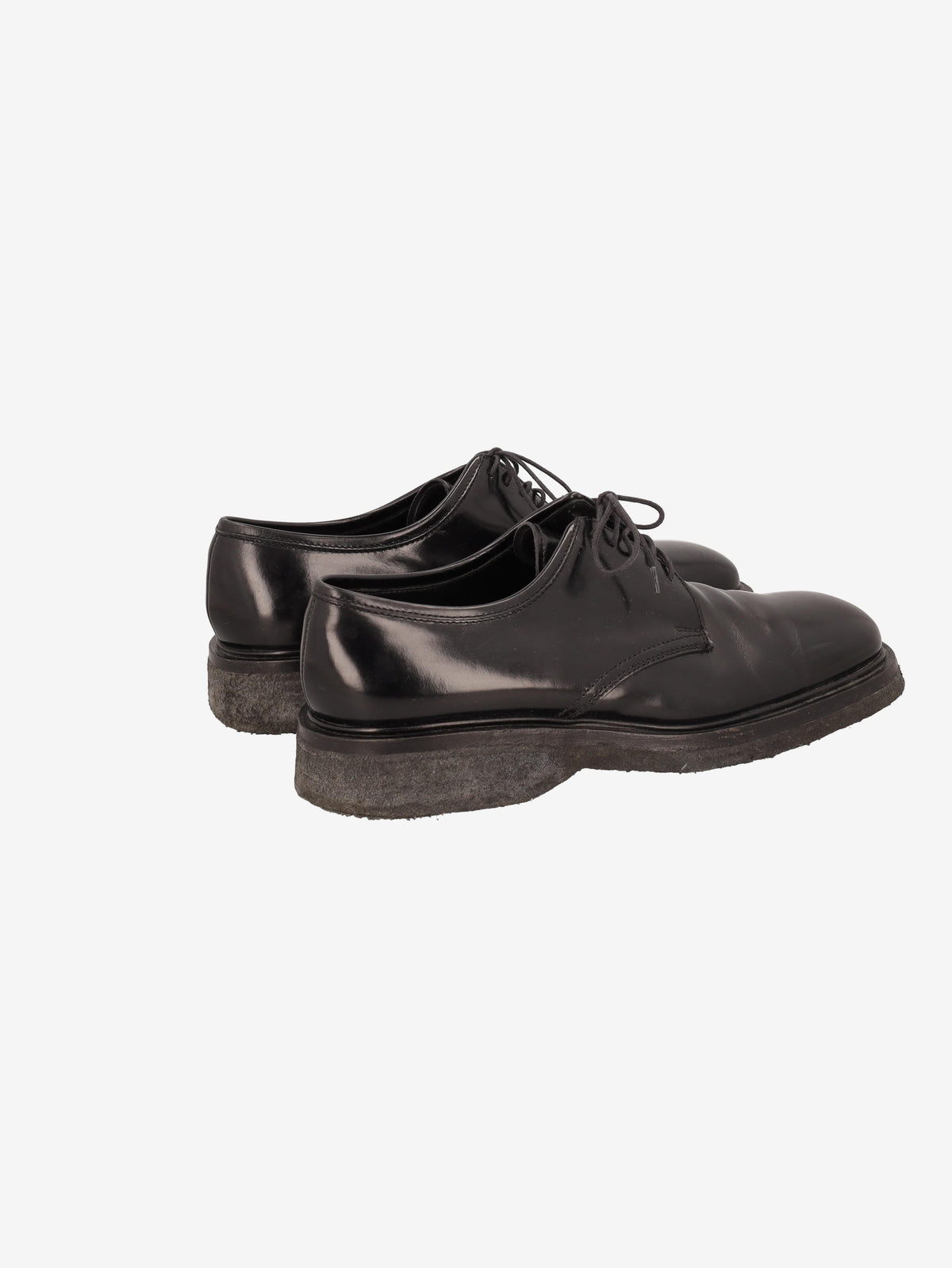 Prada Classic Shoes in Black Leather with Rubber Sole MU260321.44  Prada 