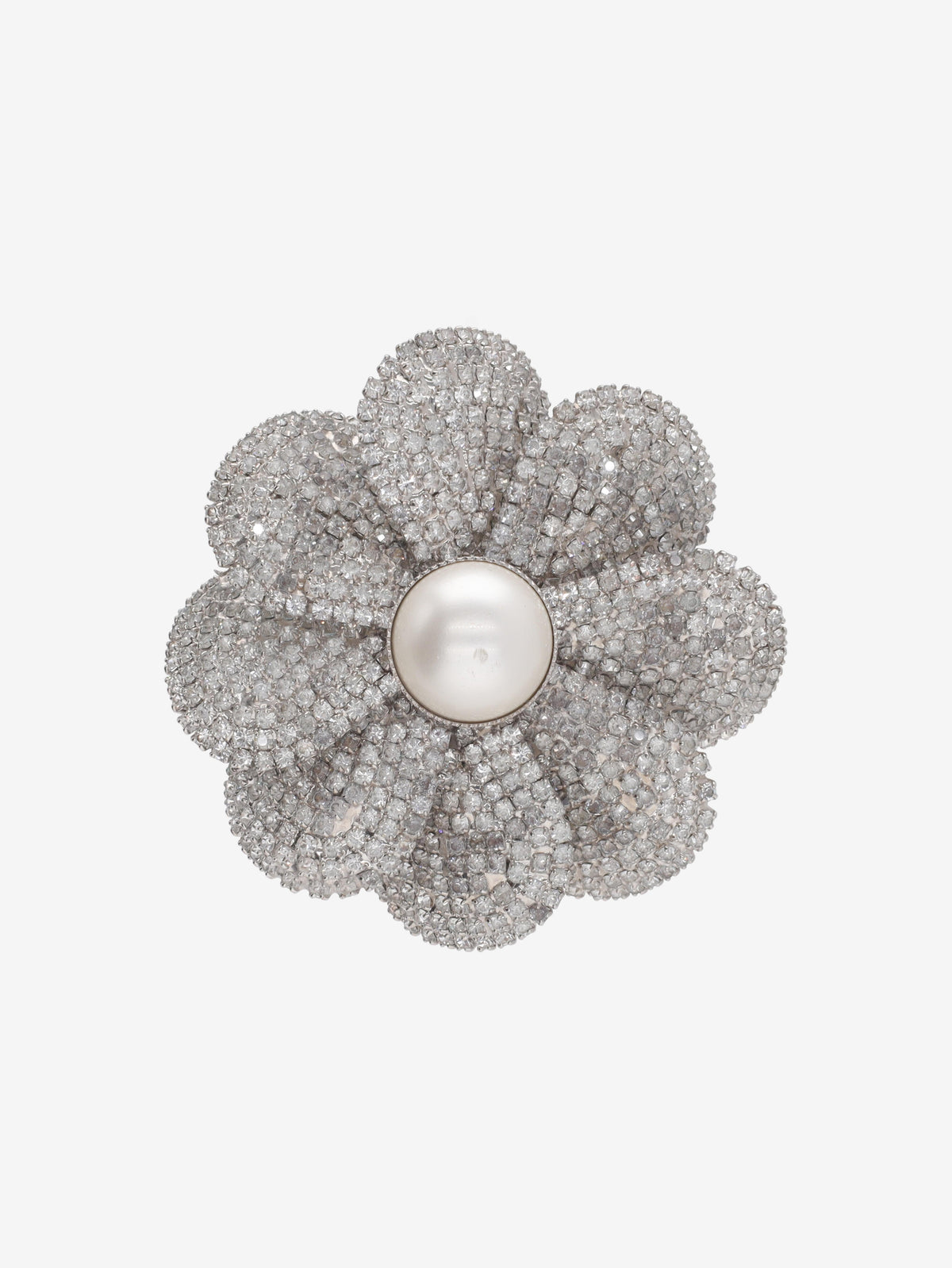 Miu Miu Crystal and Faux Pearl Flower Brooch W13426.87  Miu Miu 
