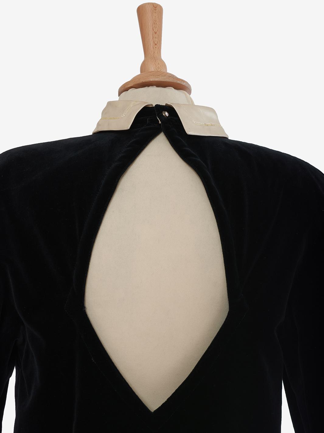 Gianni Versace black velvet dress with satin collar