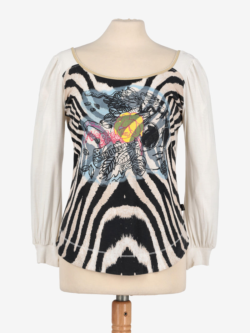 Just Cavalli Zebra Print Shirt W24121253.15  Just Cavalli 