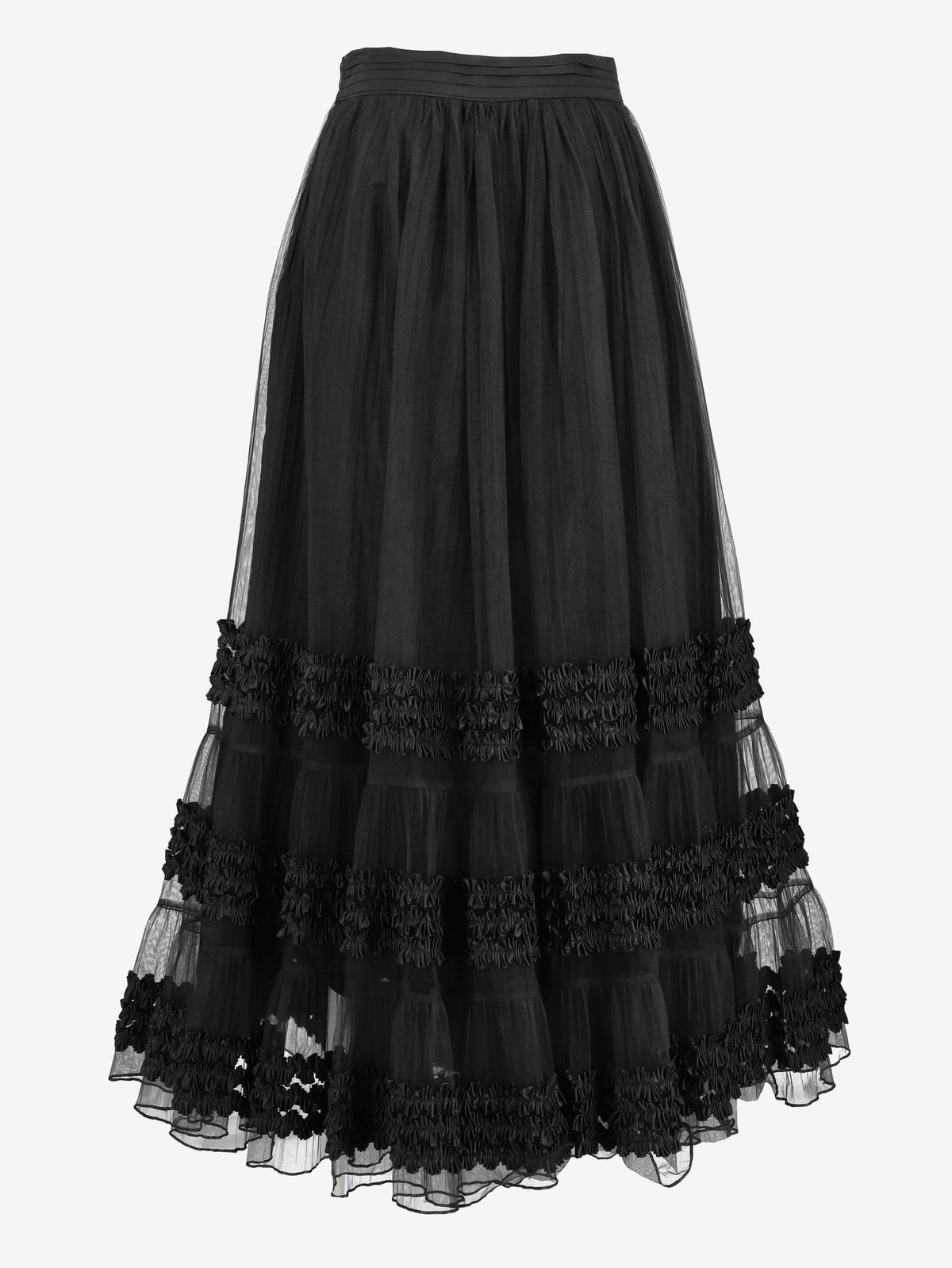 Vintage Voluminous Tulle Maxi Skirt with Satin Hem W27526.6  Vintage 