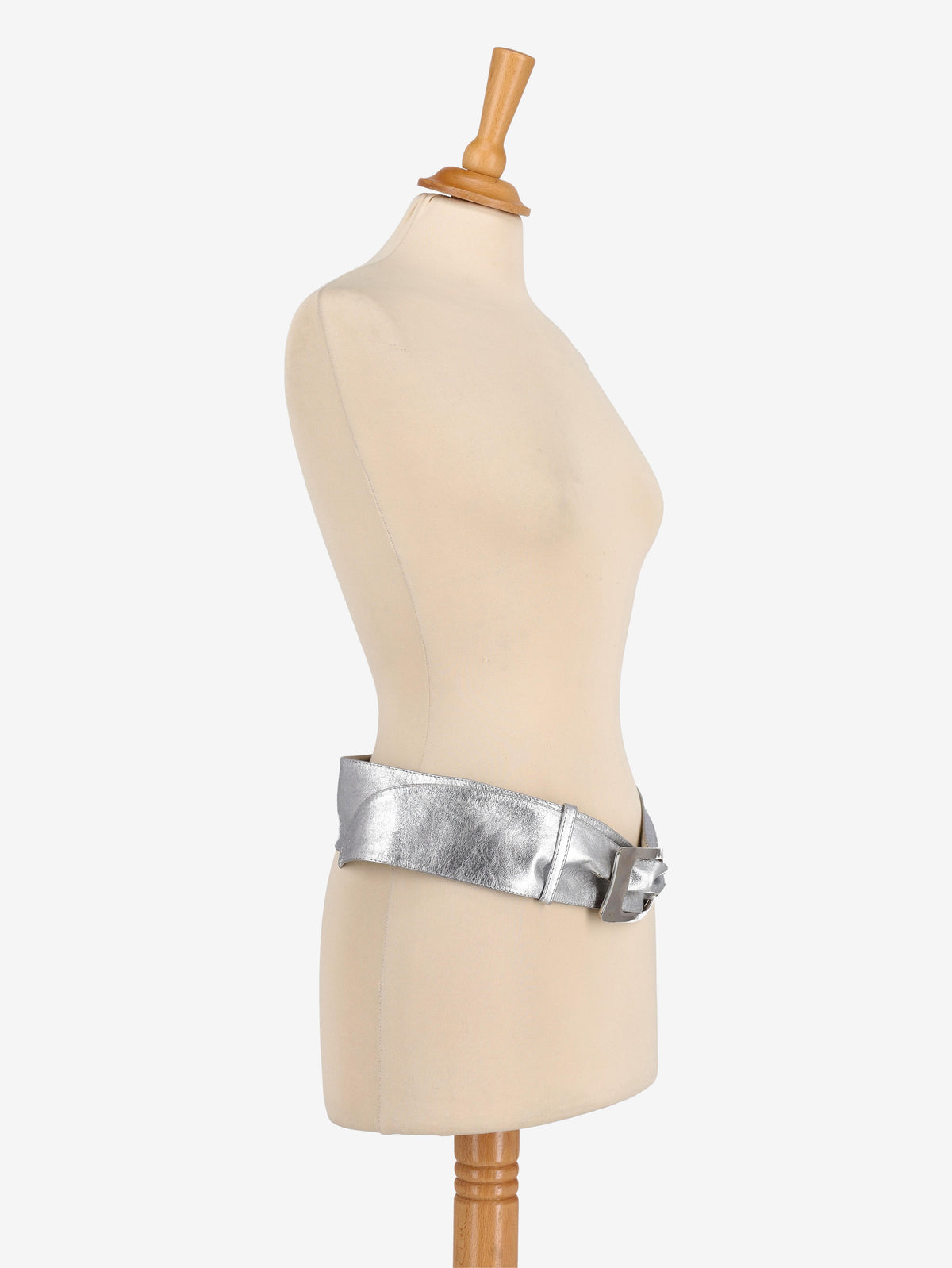 Vintage Silver Leather Belt