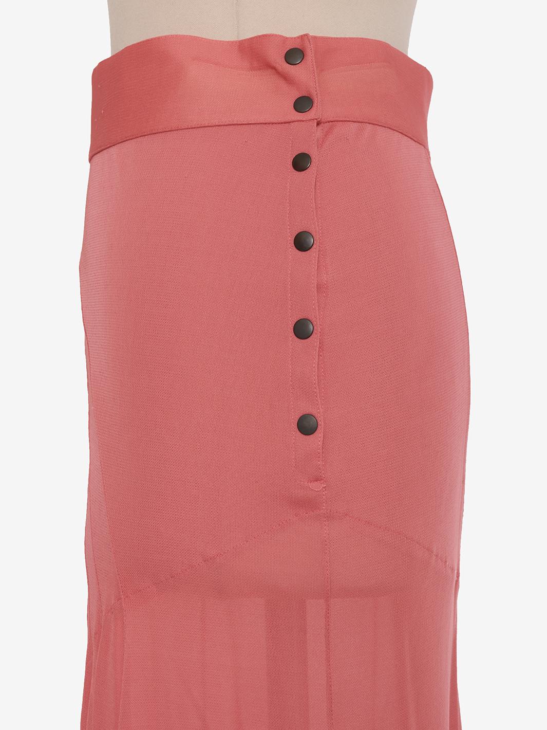 Alaïa Salmon Skirt with Ruffles