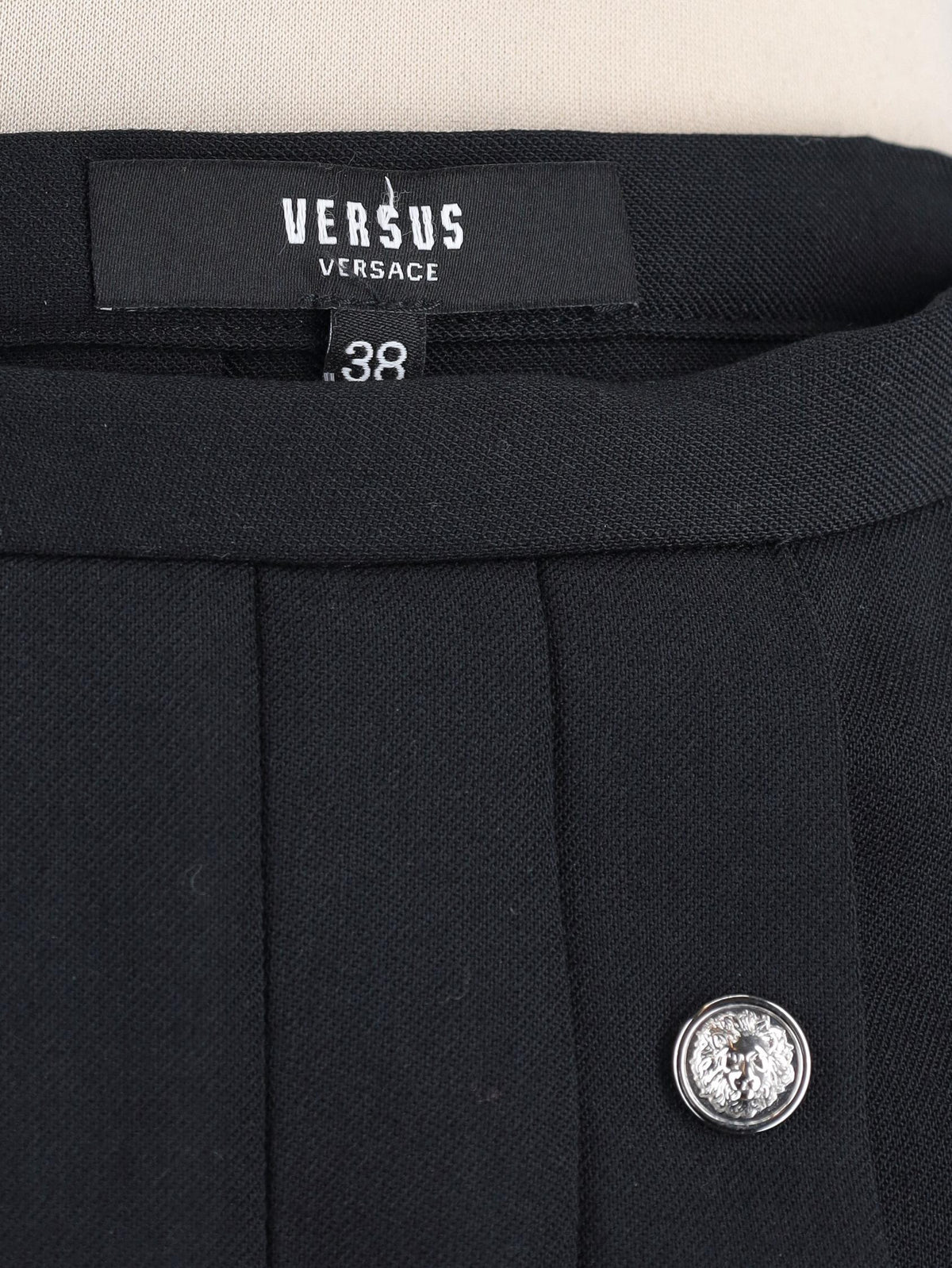 Versus Versace Long Wool Pleated Skirt with Logo Buttons W7426.46  Versus Versace 