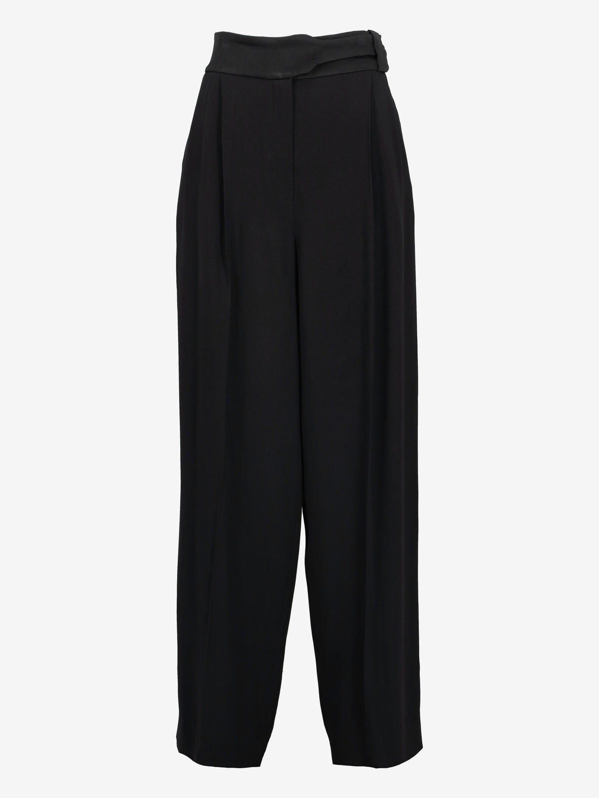 Emporio Armani Wide-Leg Satin-Waistband Trousers W27526.38  Emporio Armani 