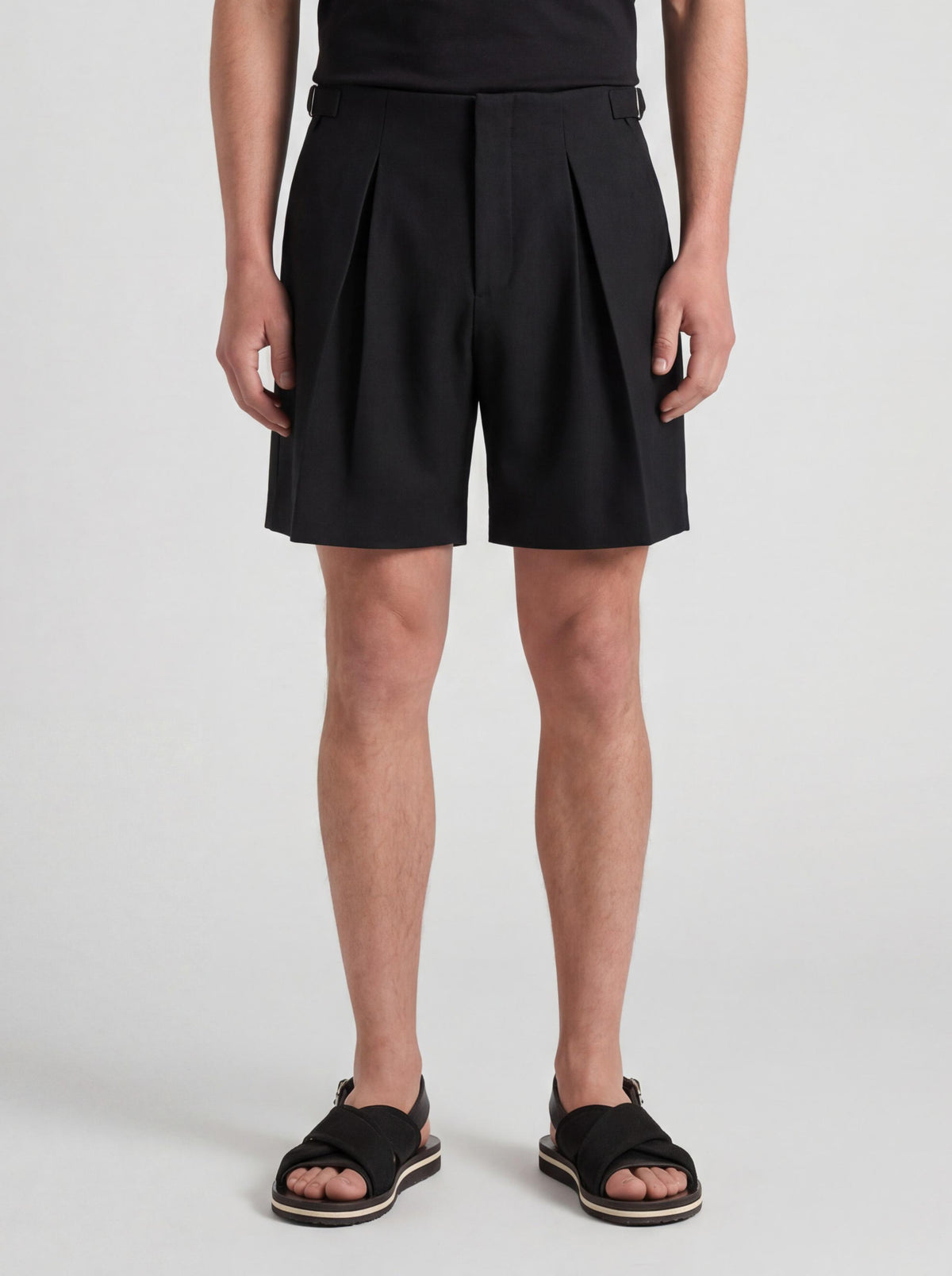 Marni Fussbett Sandal in Black Leather and Canvas MU260321.50  Marni 