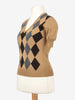 Prada Short-Sleeved Wool Argyle Sweater W02122025.1  Prada 