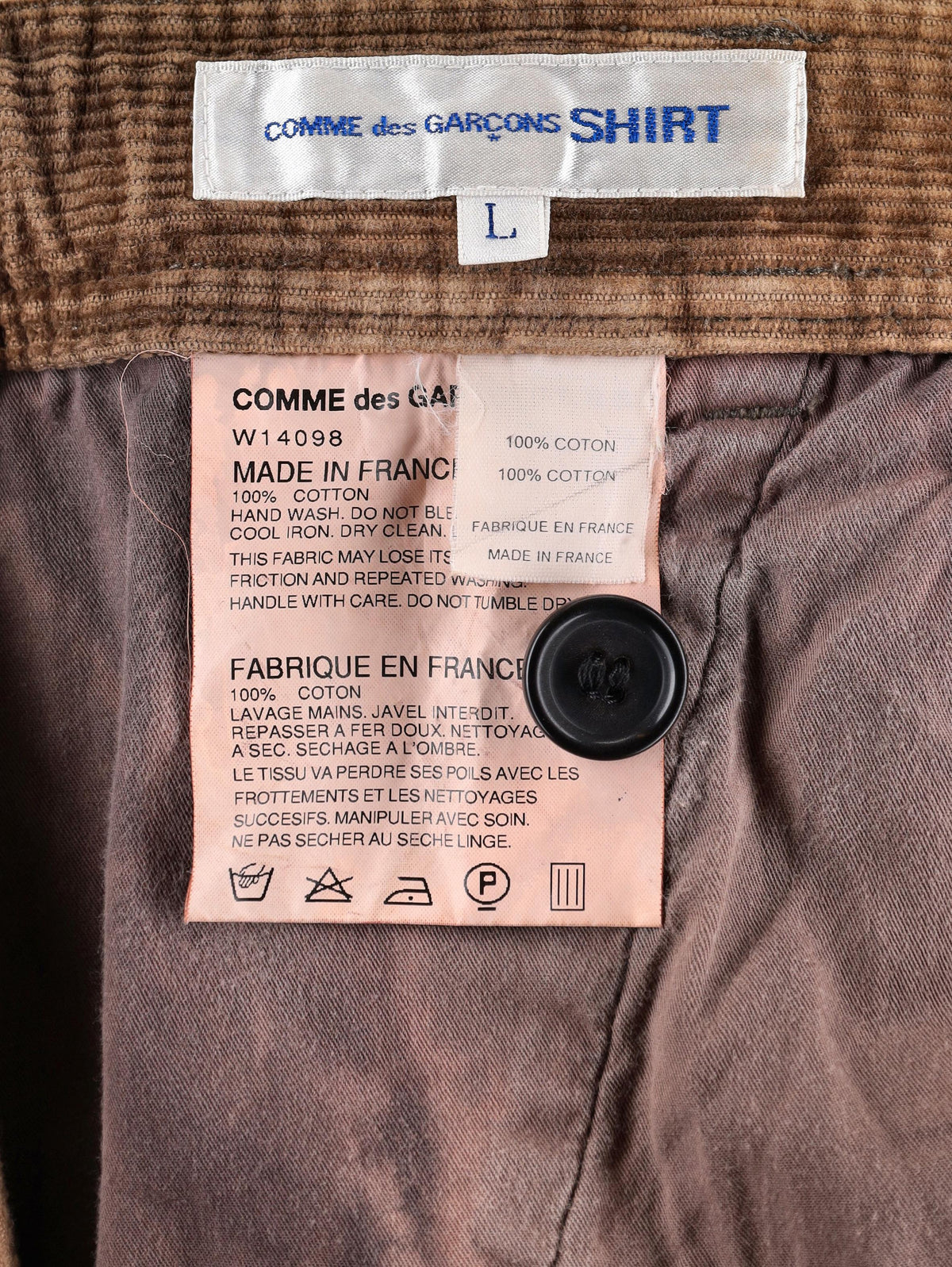 Comme des Garçons Bleached Velvet Pants