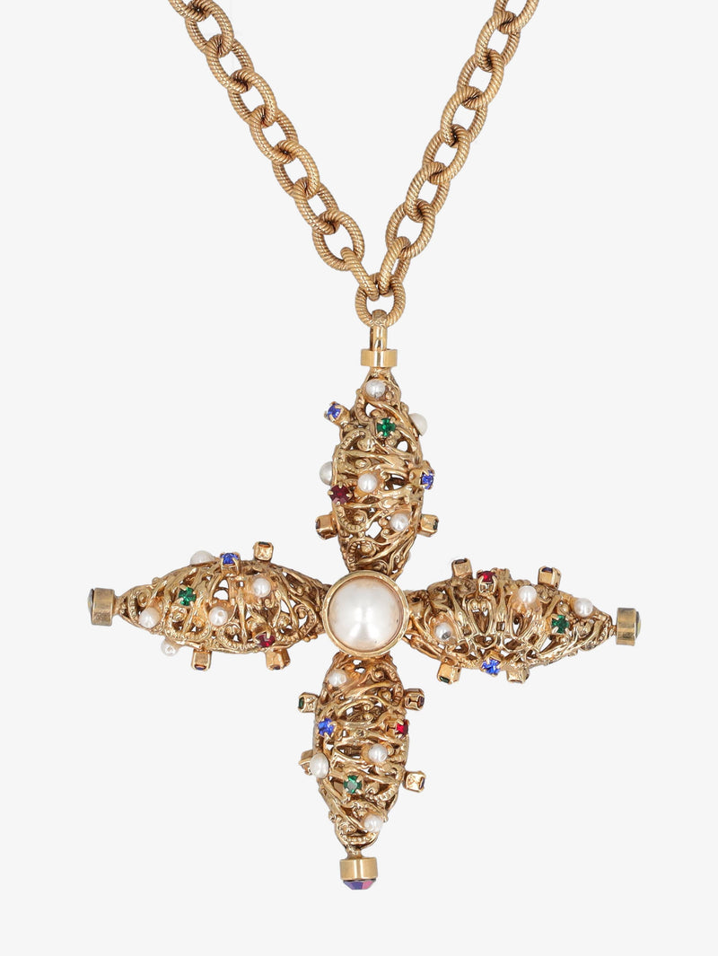 Vintage Adorned Cross Necklace MR031225.34  Vintage 