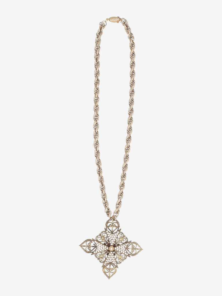 Dolce & Gabbana Baroque Filigree Cross Pendant Necklace W13426.133  Dolce & Gabbana 
