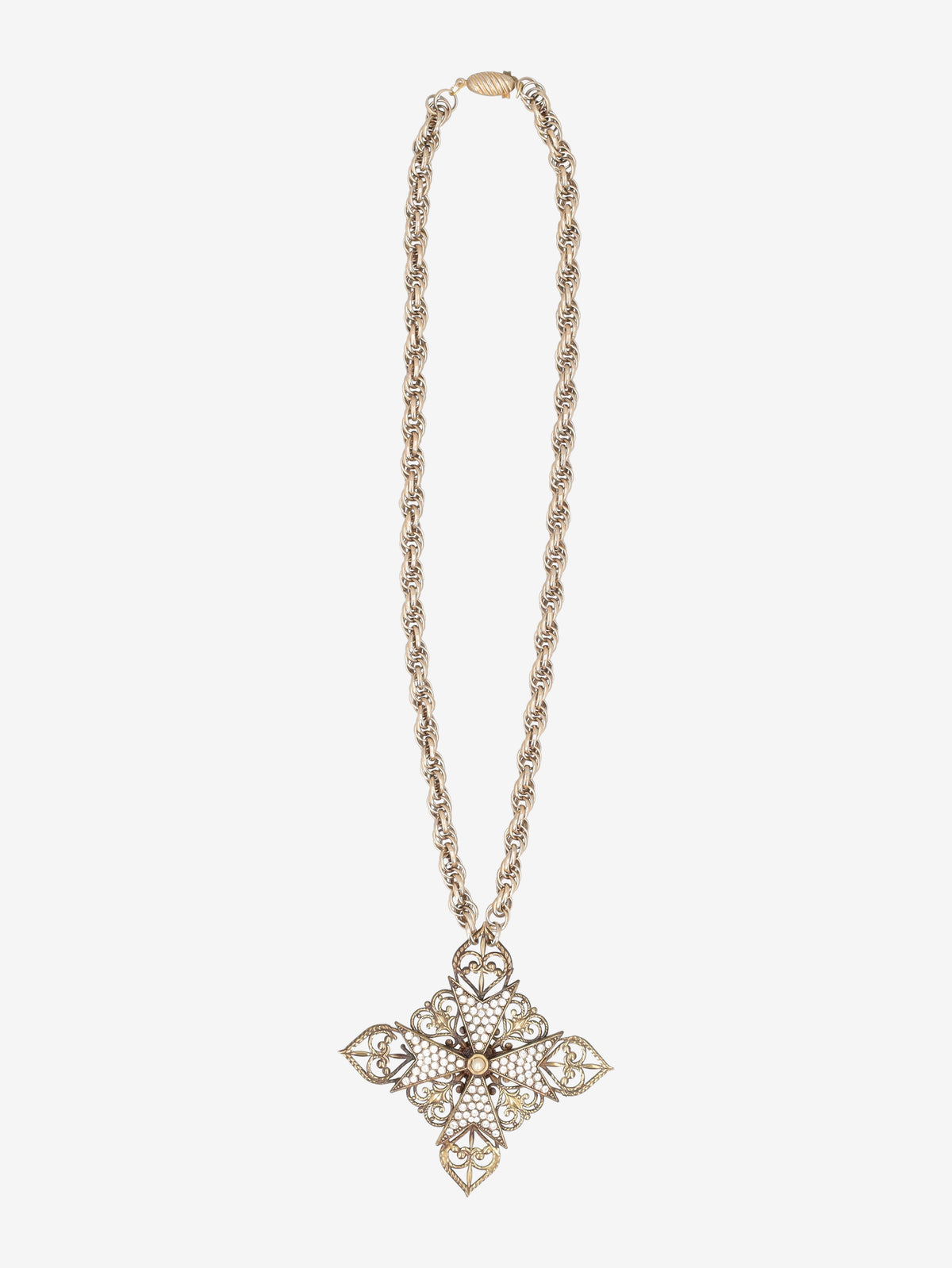Dolce & Gabbana Baroque Filigree Cross Pendant Necklace W13426.133  Dolce & Gabbana 