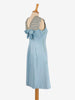 Satin Dress With Embroidered Beaded Flowers - 60s
