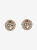 Chanel Logo Silver Coin Earrings