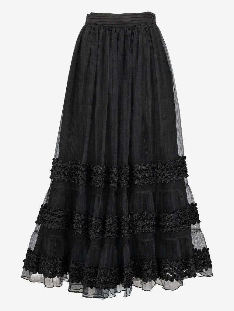 Vintage Voluminous Tulle Maxi Skirt with Satin Hem W27526.6  Vintage 