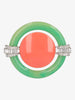 Kenneth Jay Lane Orange And Green Circle Brooch CVR24.1.130  Kenneth Jay Lane 