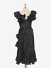 Vintage black silk dress MR202064  Vintage 