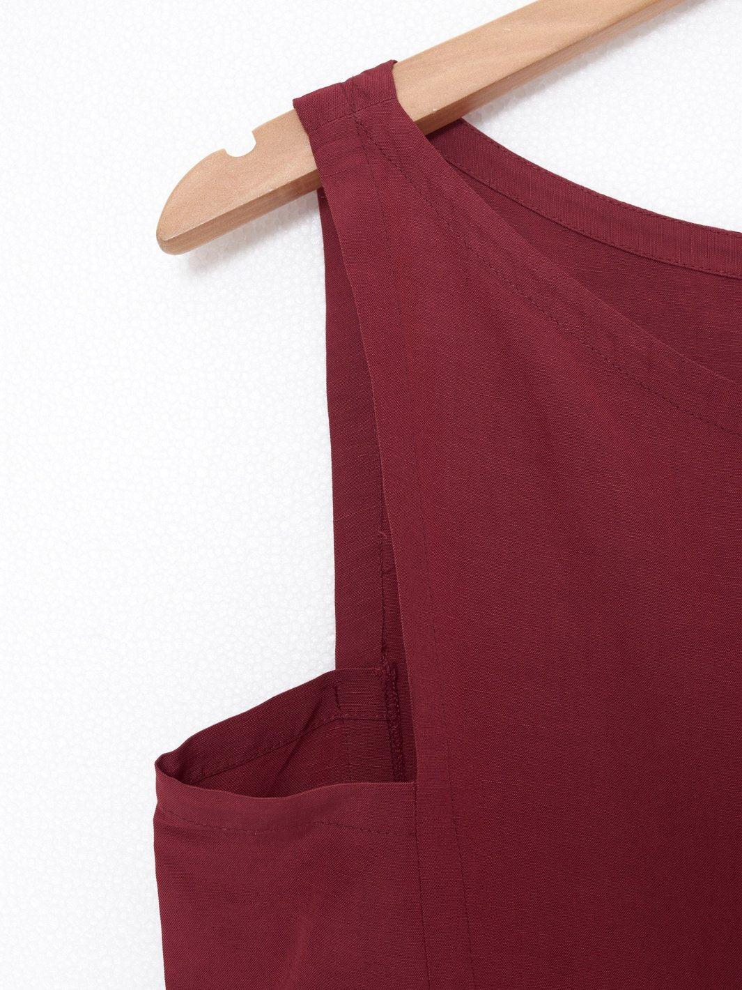 1980s Yves Saint Laurent Rive Gauche burgundy cotton sleeveless top W22051922  YSL 