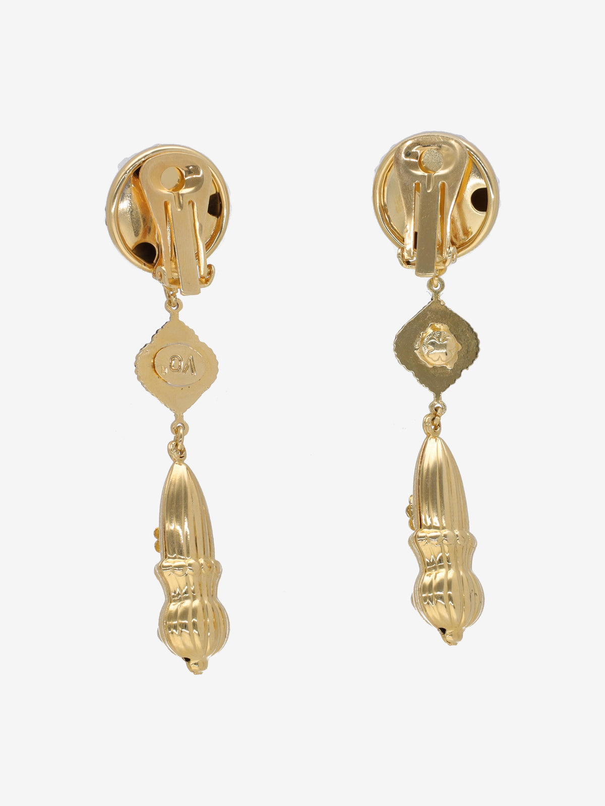 Vintage Circle and Teardrop Pendant Earrings W13426.21  Vintage 