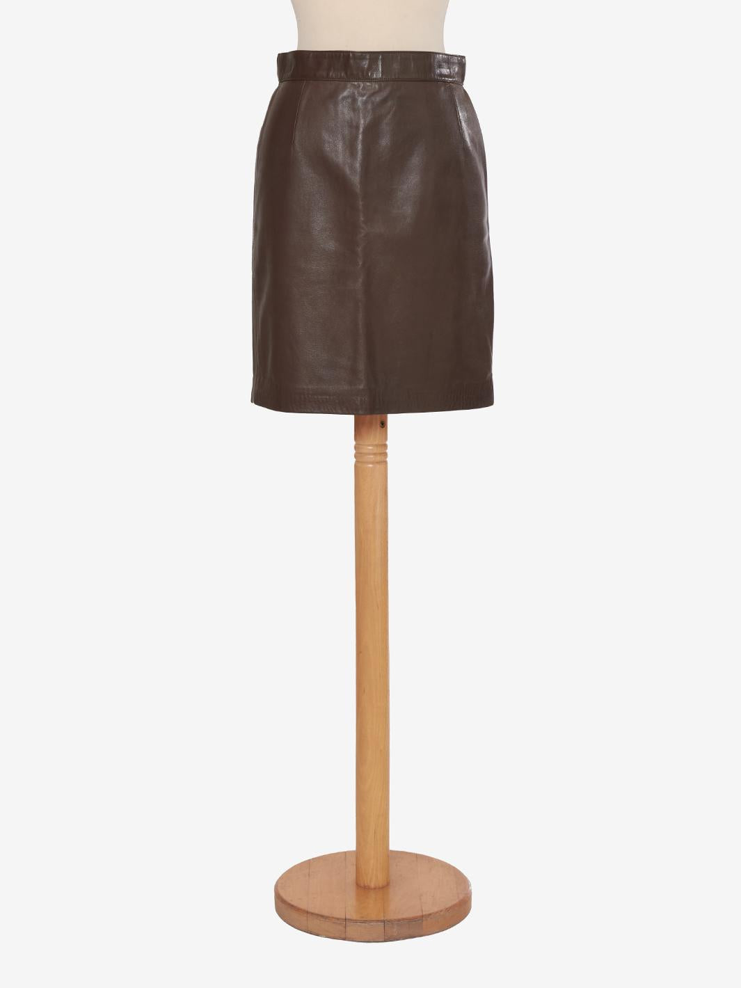 Brown Leather Vintage Skirt