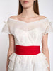 Vintage 1950s Curiel White Dress with Red Belt B1603622  Curiel 