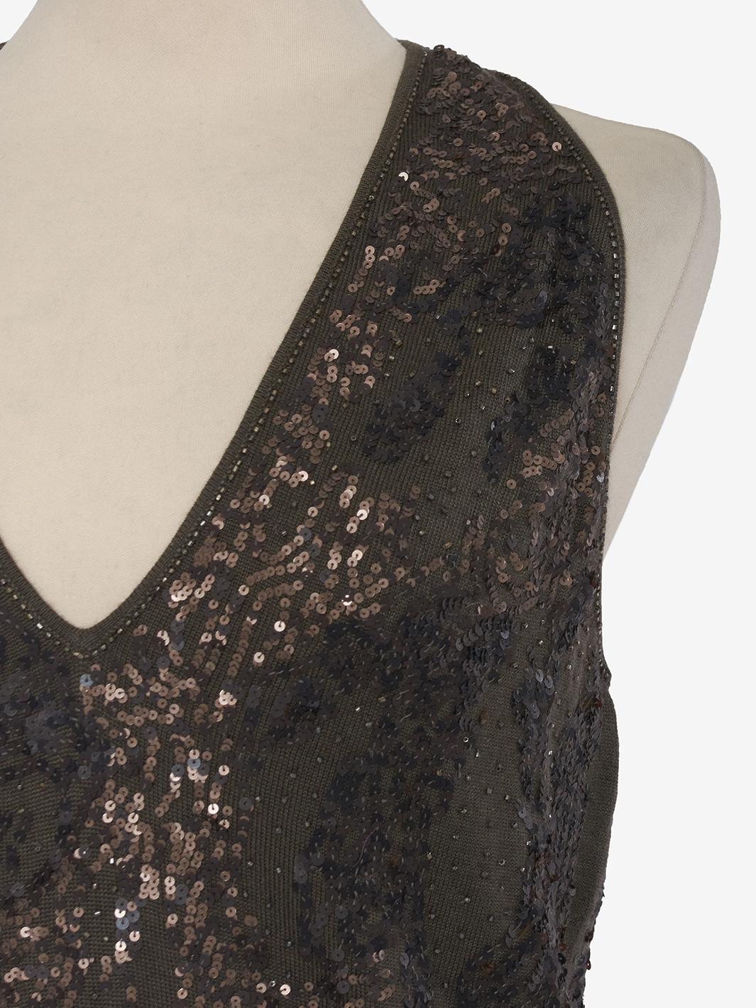 Krizia sequin appliqué midi dress
