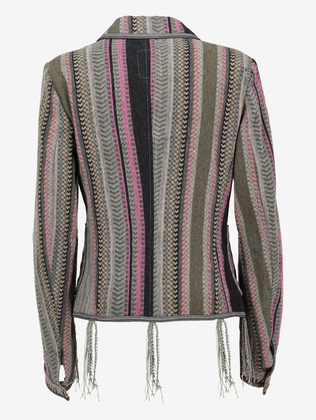 Marithé + François Girbaud Fringe-Detail Wool Blend Blazer MR081225.1  Marithé et François Girbaud 