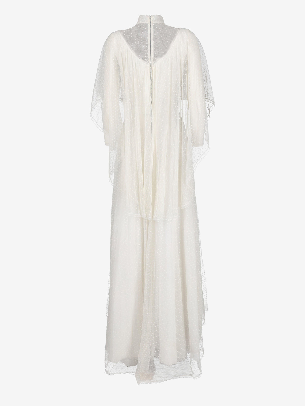 Vintage Tulle Wedding Dress with Polka Dot Embroidery and Cape Detail W240426.3  Vintage 