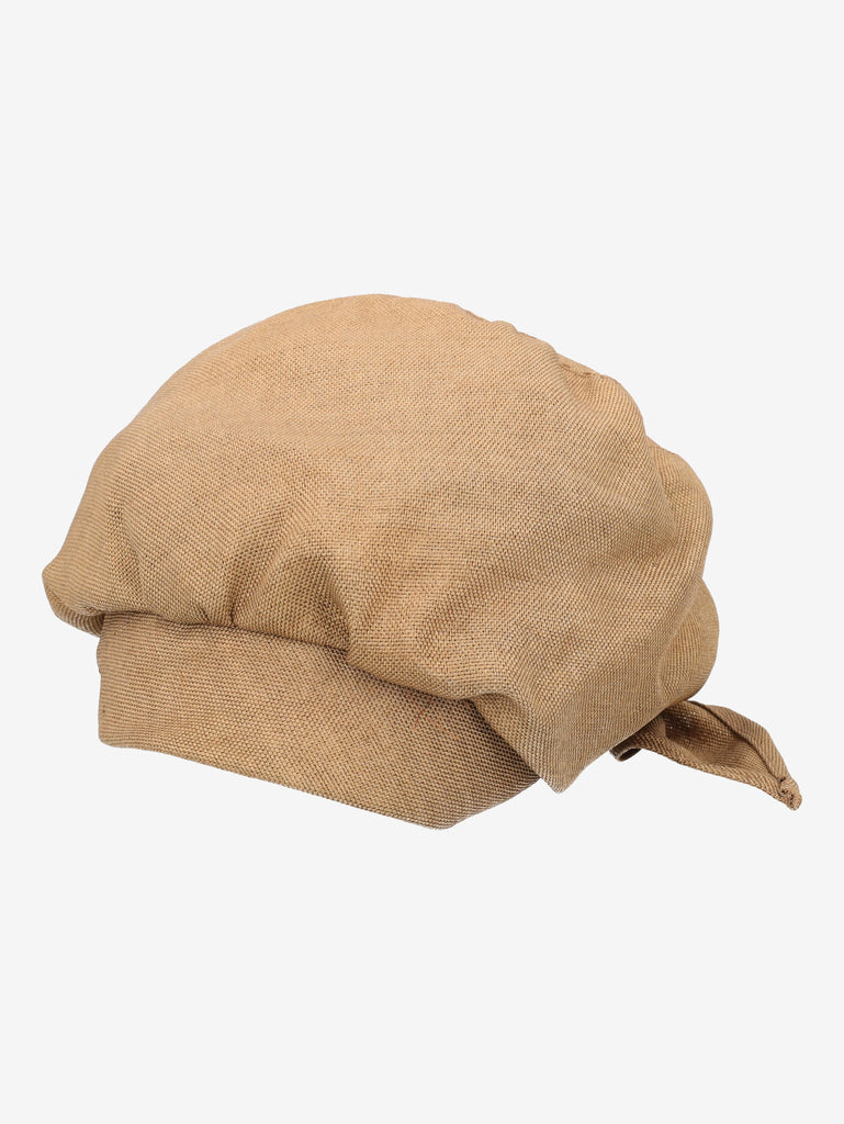 Linen Blend Soft Cap with Back Bow Detail W22041101  Vintage 