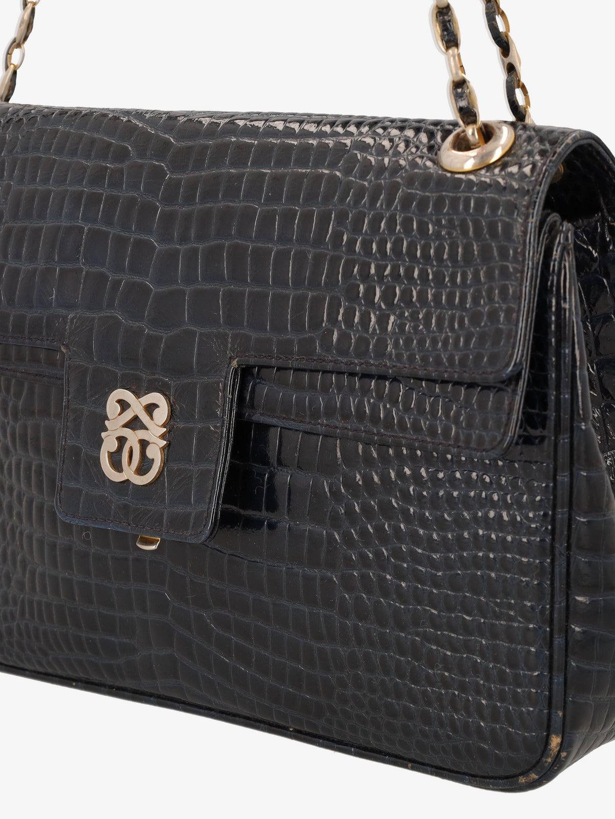 Pirovano Blue Cocco Shoulder Bag