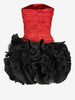 Vintage Red and Black Balloon Draped Mini Dress W27526.16  Vintage 