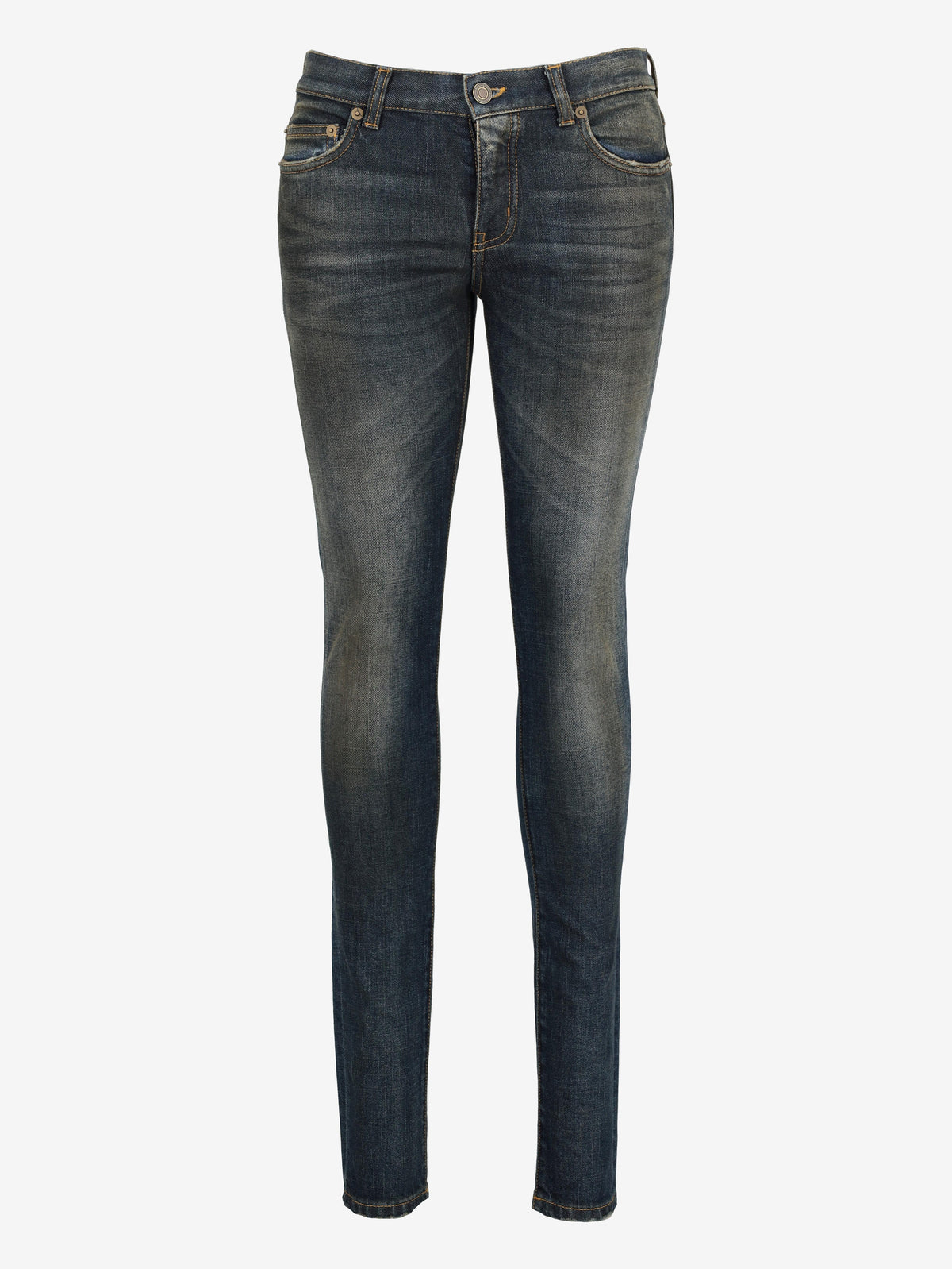 Saint Laurent Low-Waist Skinny Straight Jeans CVB23.4.3  Saint Laurent 